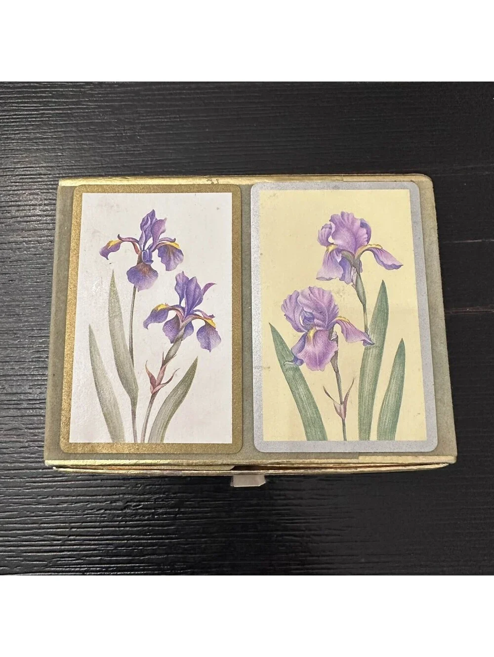 Congress Designer Series Iris Playing Cards 2 Deck Set With Jokers Floral Case